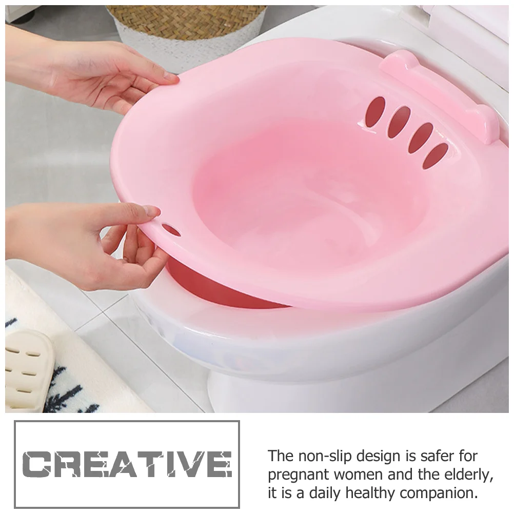 over The Toilet Seat Bidet Perineal Soaking Sitz for Hemorrhoids Basin Pink