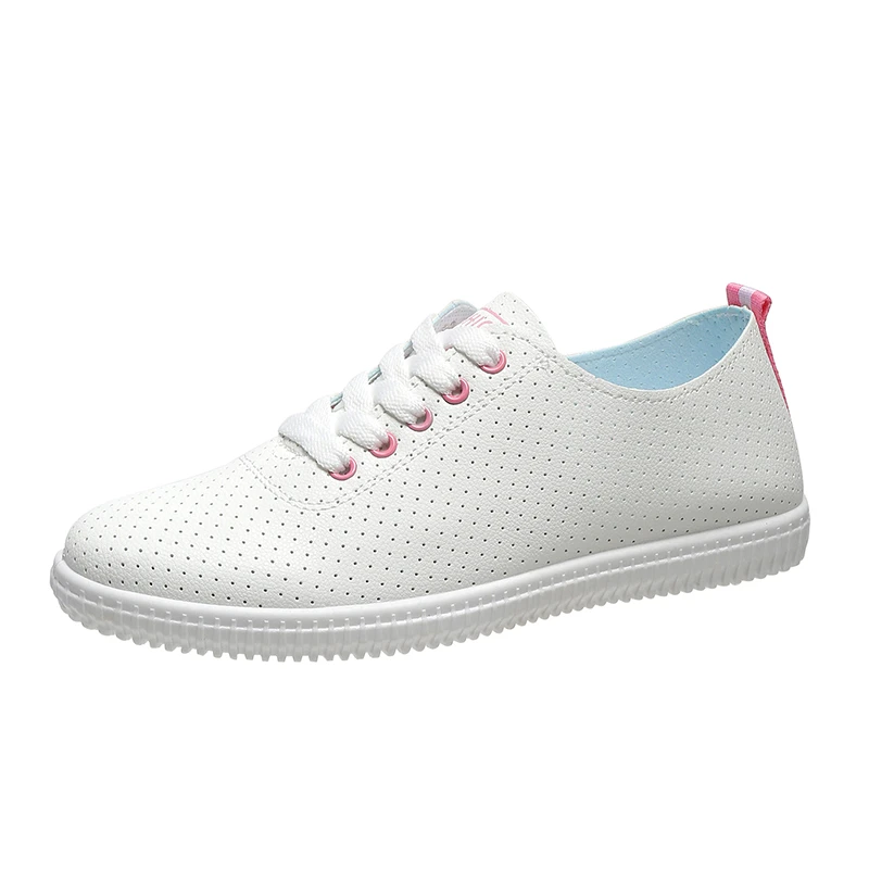 

Женские кроссовки из ПУ кожи, белые мягкие кроссовки на шнуровке, на плоской вулканизированной подошве, повседневная обувь для девочек, 2022