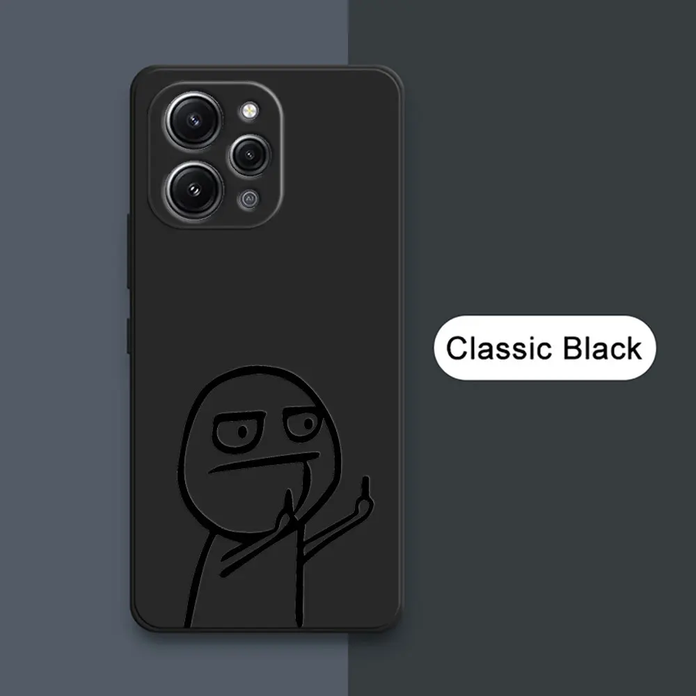Funny Middle Finger Cute Man Fundas For Xiaomi 13T Pro Case For Redmi 12 12C 10 10C 9 9A 9C 8 K20 K30 K40 K60 Liquid Phone Cover