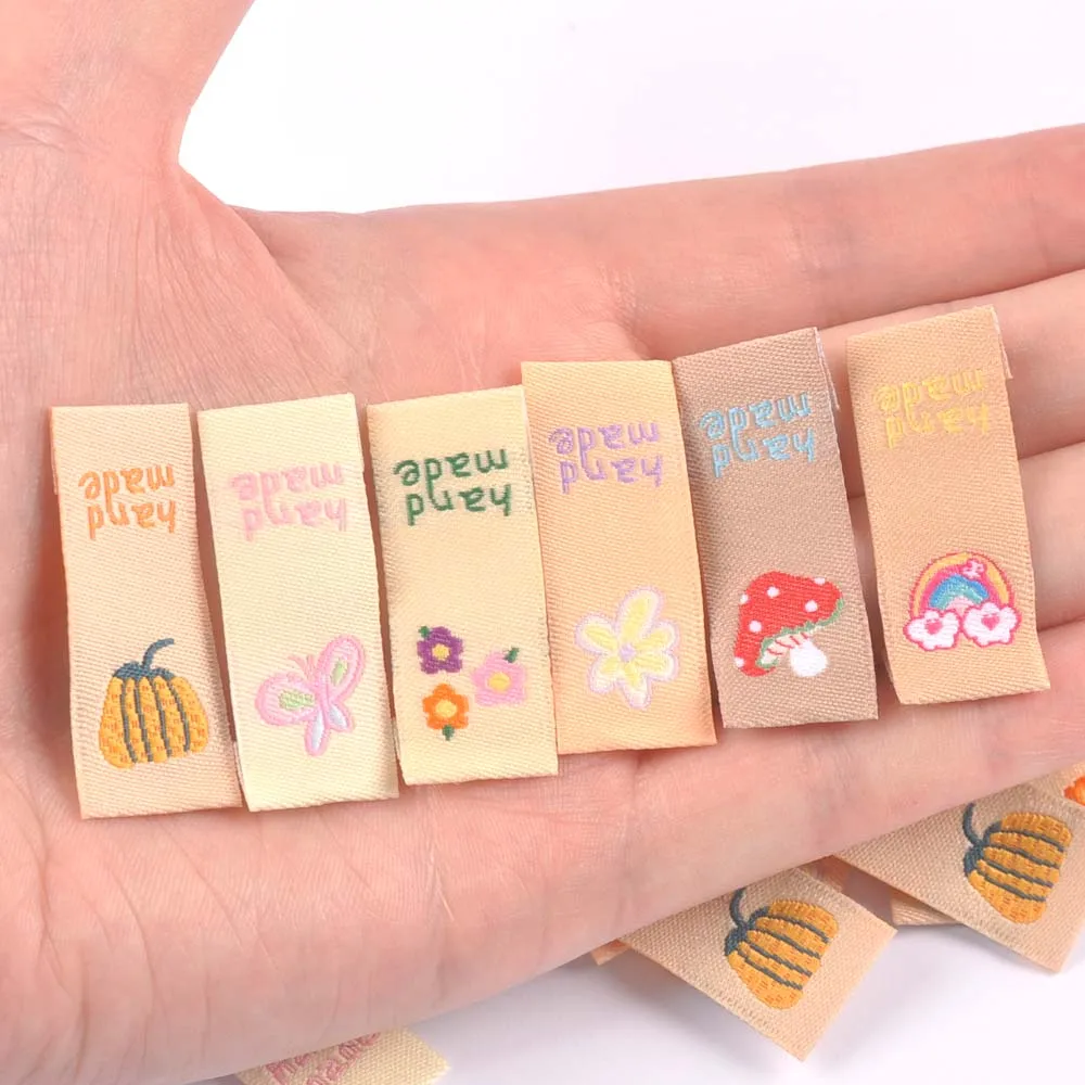 Description Picture 3 of item50Pcs Lovely Mushroom/Banana/Flower Embroidery Cloth Labels For Sewing Supplies Garment DIY Bags Hats Accessories Handmade Tags