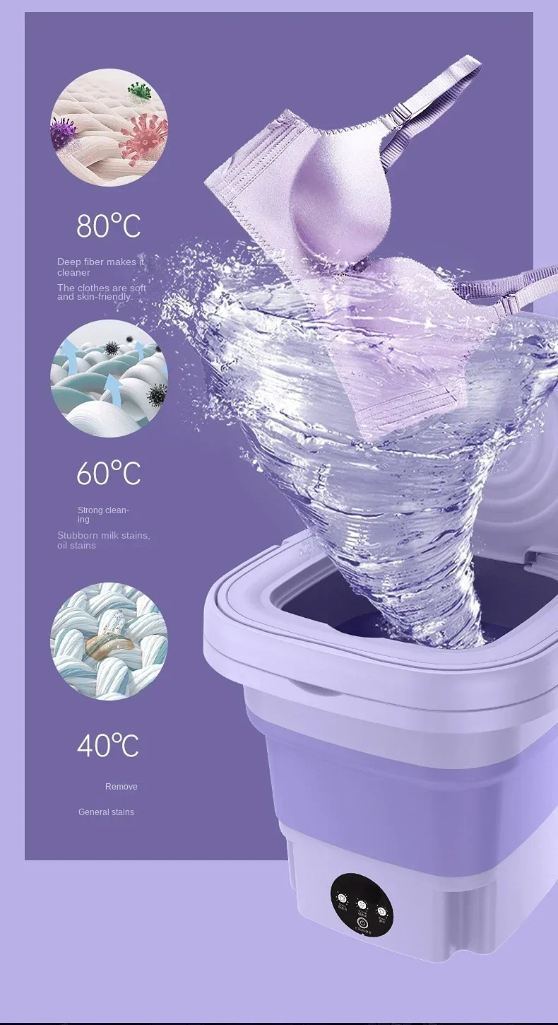 Бытовая маленькая Складная Стиральная машина, студенческое общежитие ...