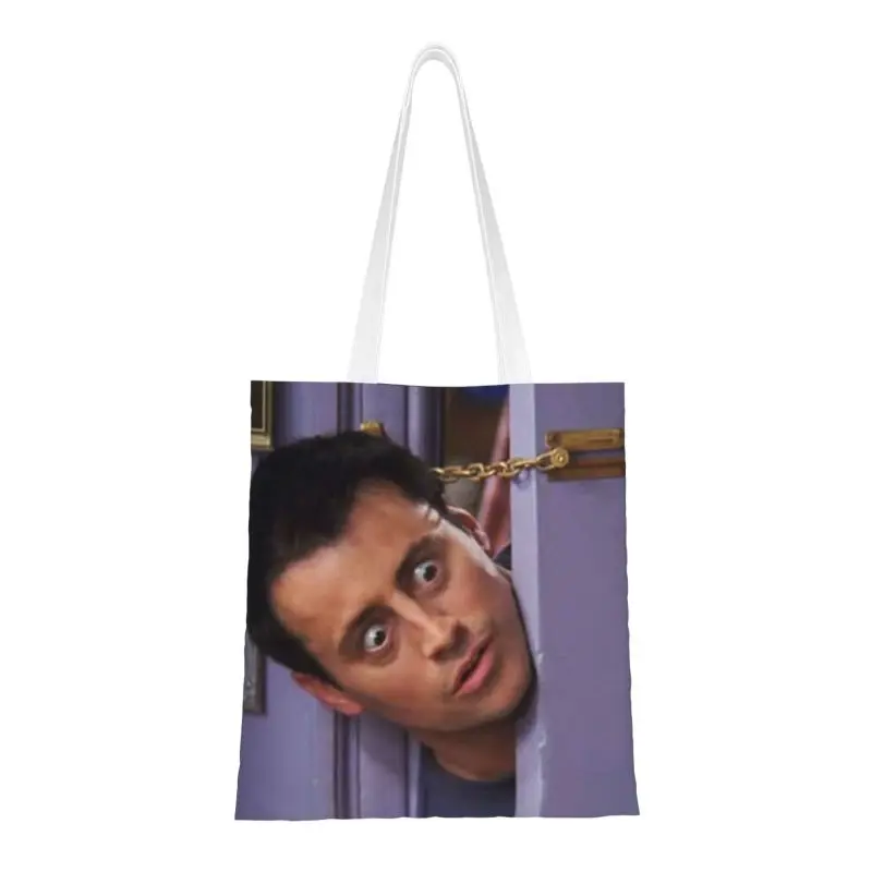 

Kawaii Printed Funny Joey Tribbiani Shopping Tote Bag Reusable Canvas Shoulder Shopper Classic TV Show Friends Handbag