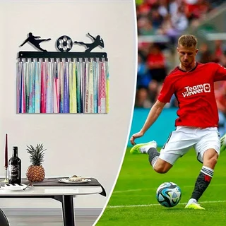 Premium Wall-Mounted Black Steel Medal Display
