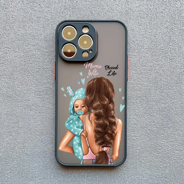 Super Mom Baby Mädchen Sohn Handyhülle für iPhone 13 12 11 Pro Max Mini 17 16 14 15 Pro Max Plus X XS XR 16 15 Plus Cartoon-Abdeckungen – Detail 7