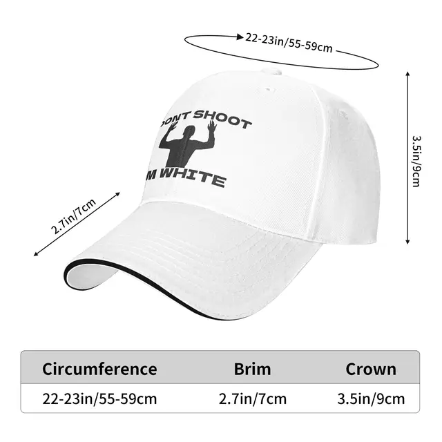Fun Rude Humor Don Shoot I m White Sarcastic Casual Baseball Cap  Kpop Rock Trucker Hat Summer Hot Sale Unisex Men Baseball Cap 5