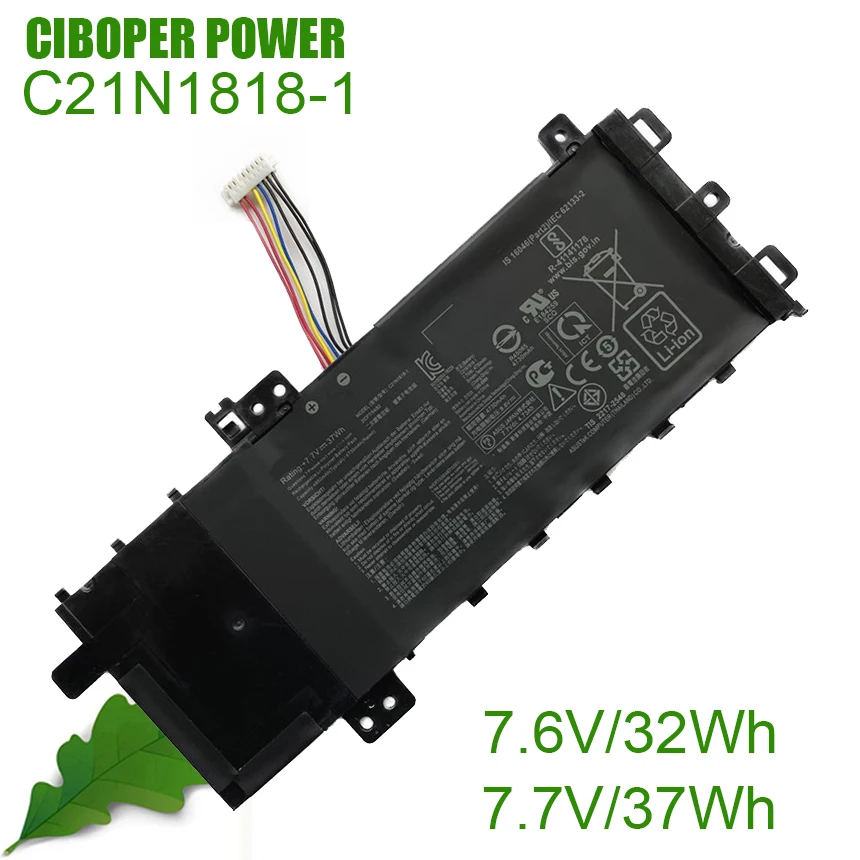 Bateria Original C21n1818 B21n1818 32 37wh para Vivobook 14 15 X412da A412fa X412fj R424fa X509ja X509ma X509ua X512ub F509fa cp - Imagem 3