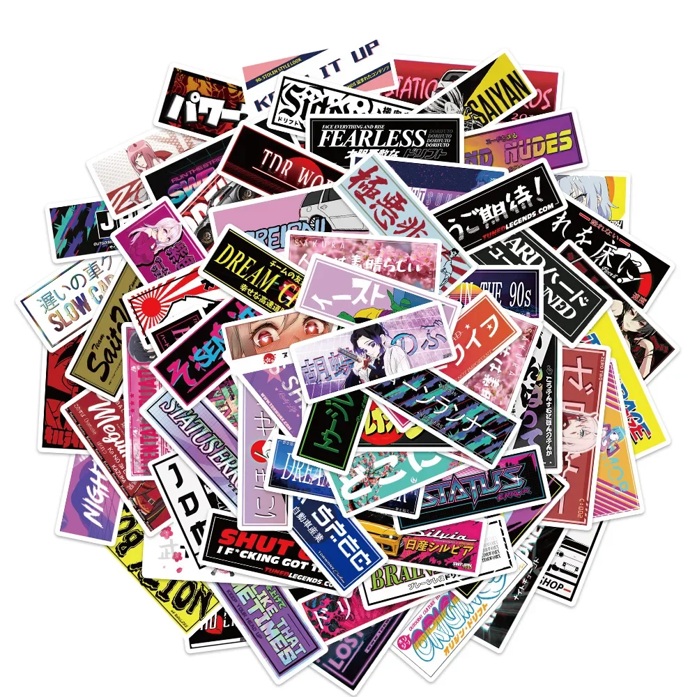 

66PCS JDM Stickers For Waterproof Decal Laptop Motorcycle Luggage Snowboard Fridge Phone Car Sticker