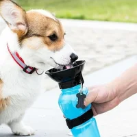 500ml Outdoor Portable Pet Dog Water Bottle Extrusion Large Dog Travel Water Cup Drinking Water Feeder Bowl for Dog Cat 6