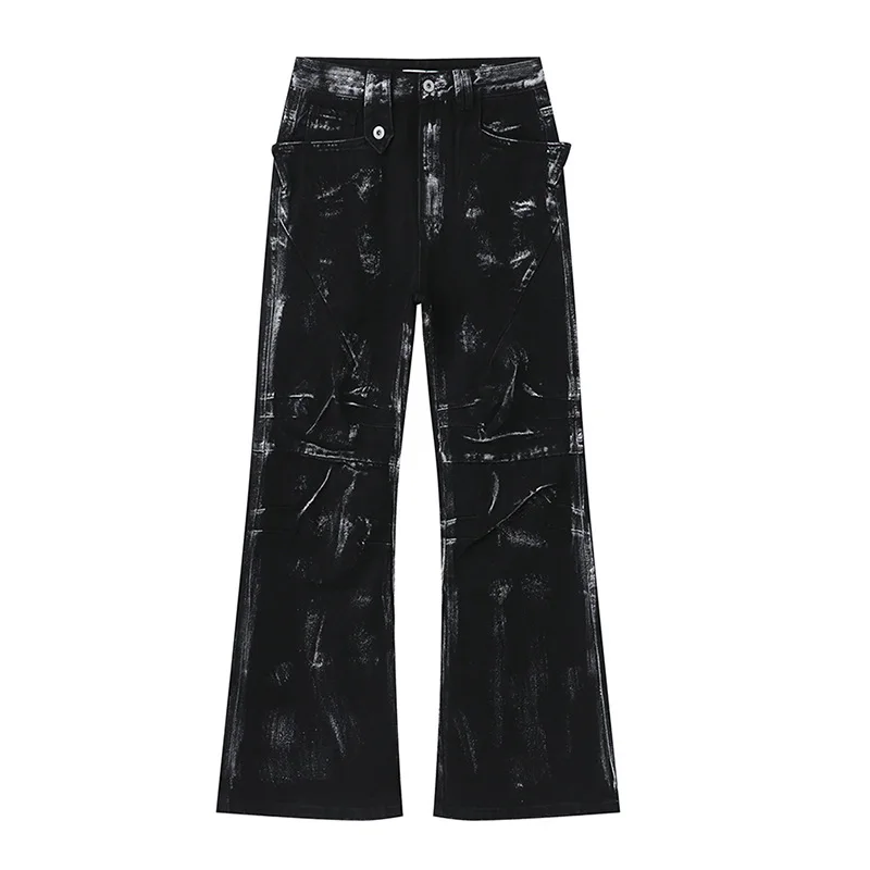 

Hi Street Black Printed Baggy Jeans Pants Harakuju Vintage Streetwear Denim Trousers For Male Loose Fit