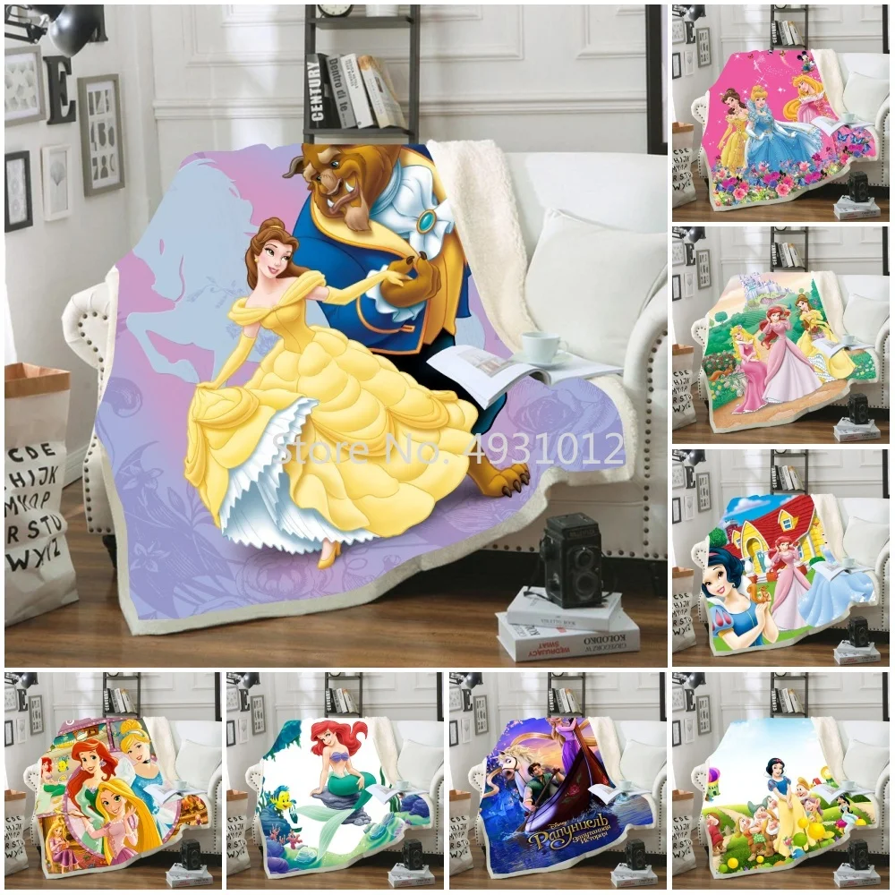 Disney Princess Beauty And Beast Blankets Plush Blanket Throw For Sofa