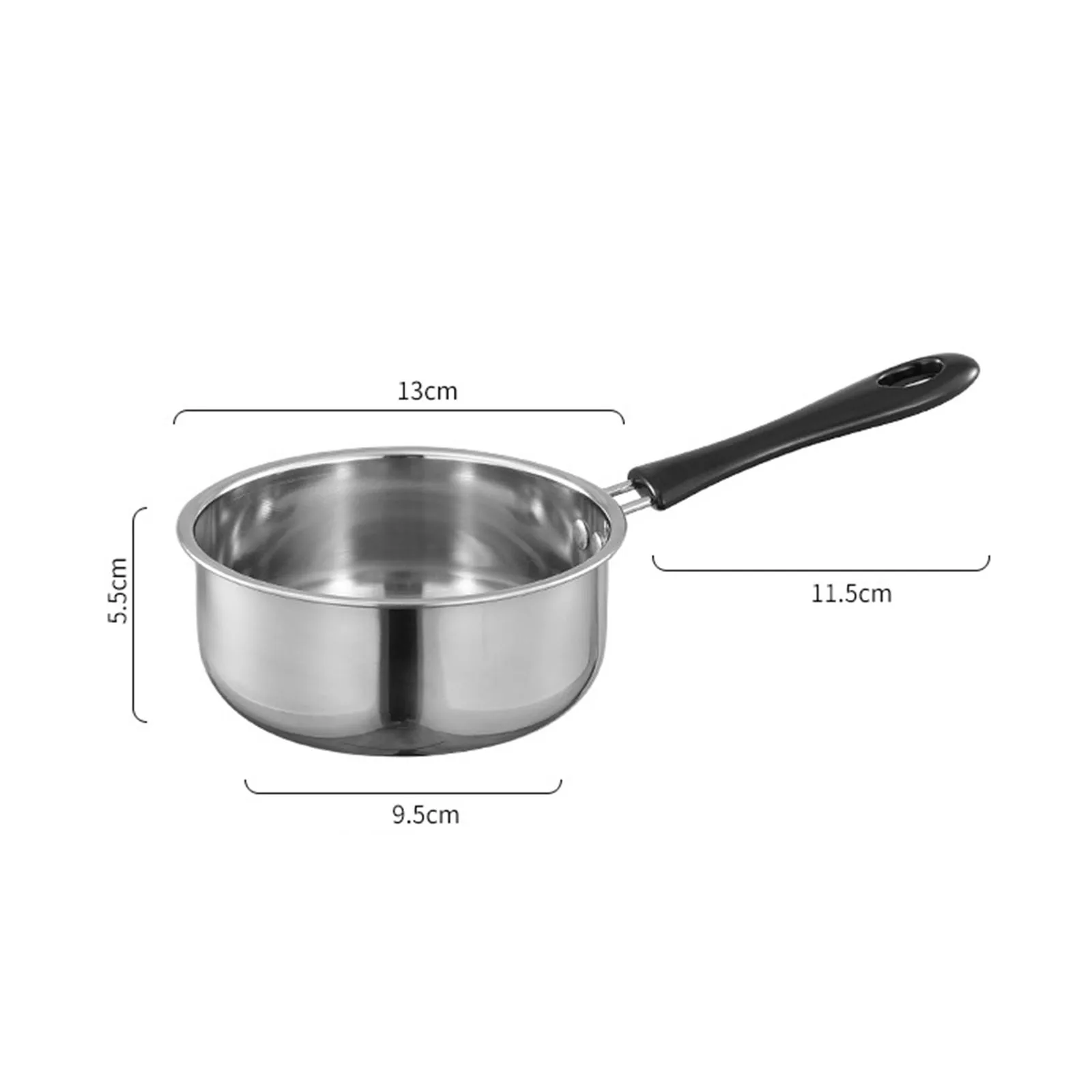 Small Saucepan Mini Soup Pot Cookware with Long Handle for Induction and Oven Dishwasher Kitchen Baby Breakfast Pot Cookware