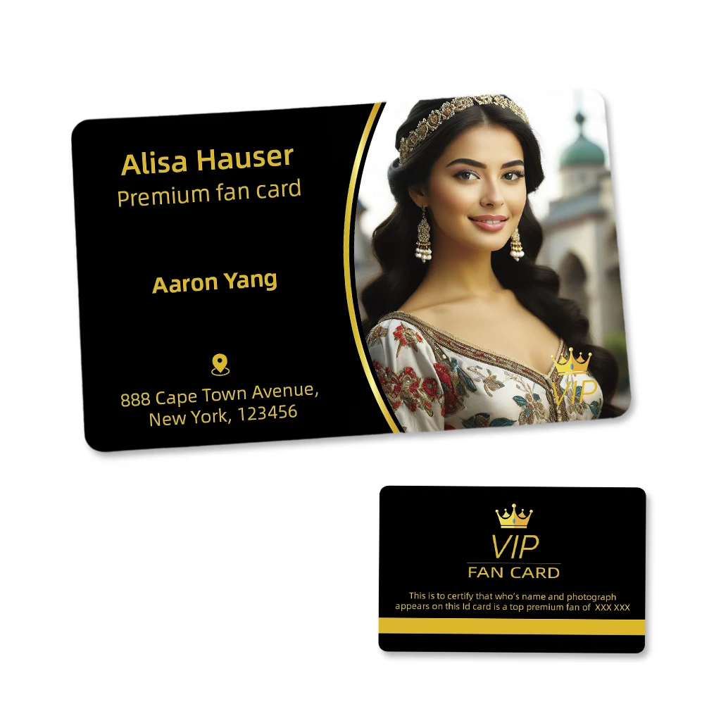 Biglietto di fedeltà VIP in plastica PVC personalizzato da 1 PC Fan Club per sostenitori di influencer