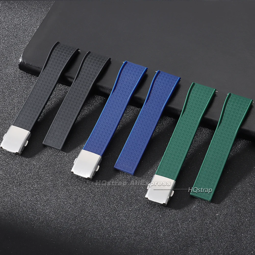 Deluxe Silicone Quick Release Waterproof Watch Strap with Universal Folding Buckle