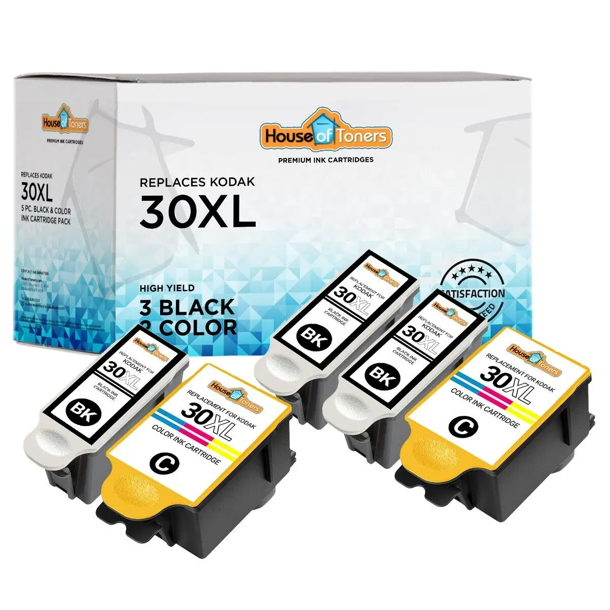 

5PK 30XL Ink Cartridges for Kodak ESP 1.2 Hero 4.2 ESP C310 Hero 2.2 Printer