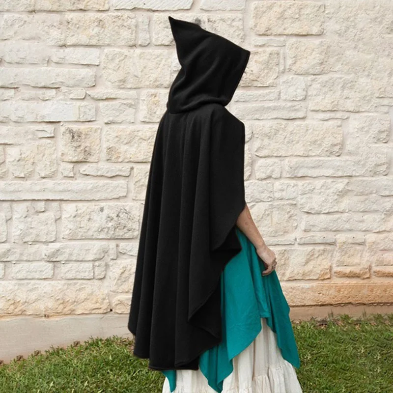 

2023 New Medieval Women's Hooded Cloak Cloak Halloween Winter Women's Golden Velvet Vampire Cloak
