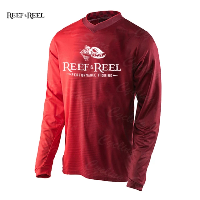 REEF & REEL Men's Fishing Shirts Summer Quick Dry Long Sleeve Performance  Camisa De Pesca Breathable Angling Clothing Activities