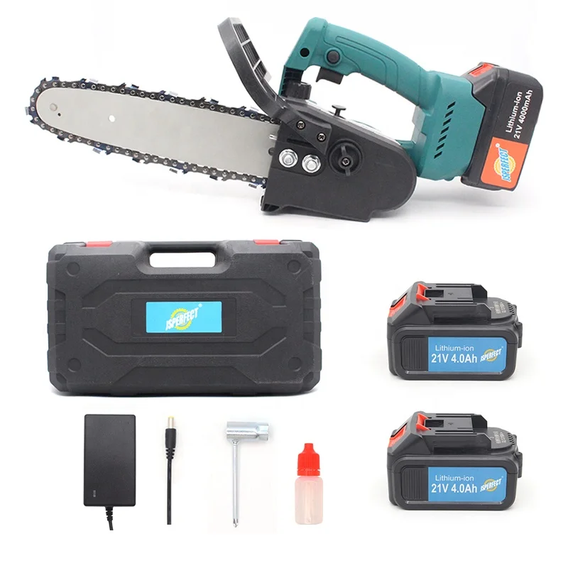 High quality customized logo brushless motor 21 V max portable cordless chainsaw
