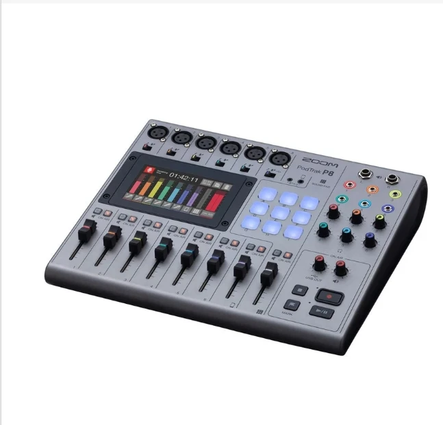 

Zoom PodTrak P8 portable recorder 8-channel live broadcast sound card Multi-functional mixer with six mic inputs