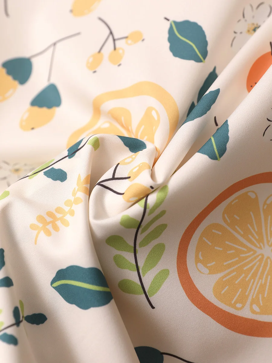 Oversized Loose Short Sleeve Shirt Men Orange Fruit Print Hiphop Casual Shirts for Summer Beach Hawaiian Clothing