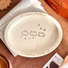 Cream Cat Oval Plate,Korean Plate,Tableware Cutlery Trays,Ceramic Dish Serving,Household Dessert Sushi Breakfast Fruit Plates 1
