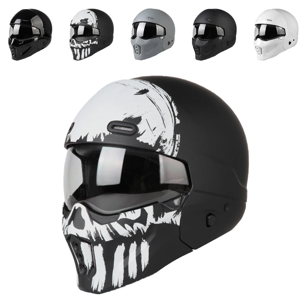 

Full Face Motorcycle Helmet With Detachable Front Cover Multiple Ventilation Holes DOT Approved Motorbike Crash Helmet