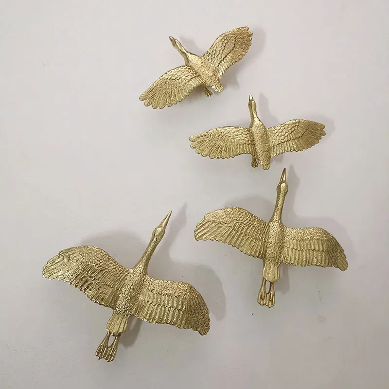 Brass Wild Goose Handle Nordic Gold Pure Copper Cabinet Handles Drawer Pulls Wardrobe Door Knob Furniture Knobs and Handles