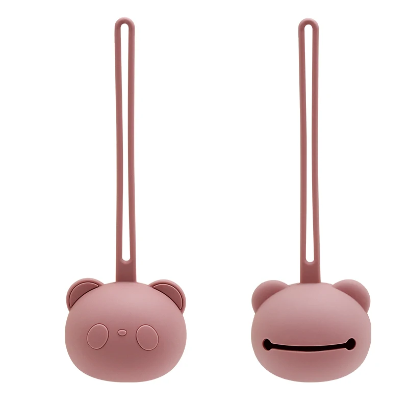 Yeni varış Sıcak Satış kalın panda ayı Şekli Bebek Emzik Kutusu Tutucu Silikon Meme Kapağı bebek için