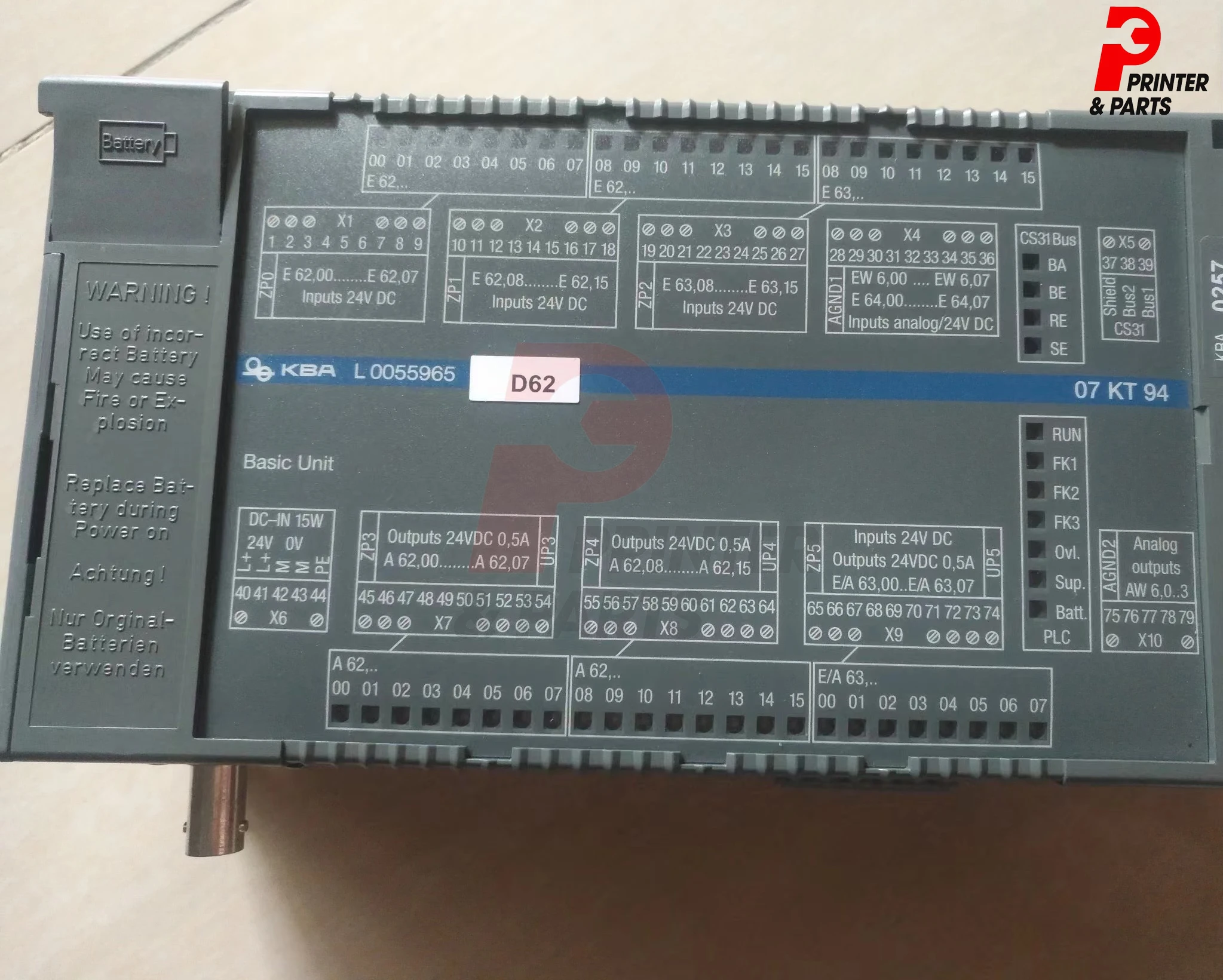 Original L 0055965 07KT94 KBA KT94 ABB Module J1 KBA 1274 105 Offset Printing Machine Spare Parts
