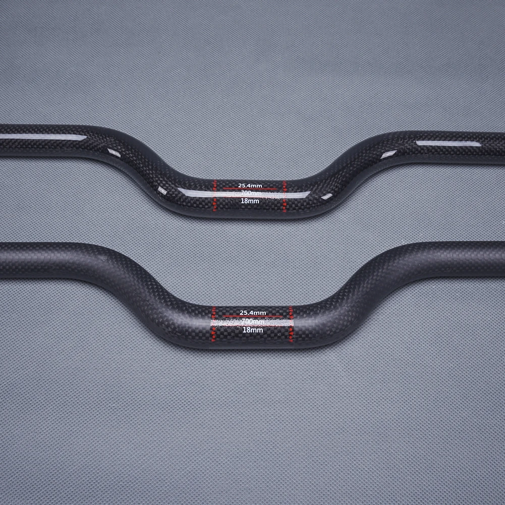 Glossy/Matte 3K Carbon Bicycle Handlebar 25.4mm U Style Handlebars MTB Kids' Folding BMX Handle bar Bike Parts 480mm-700mm