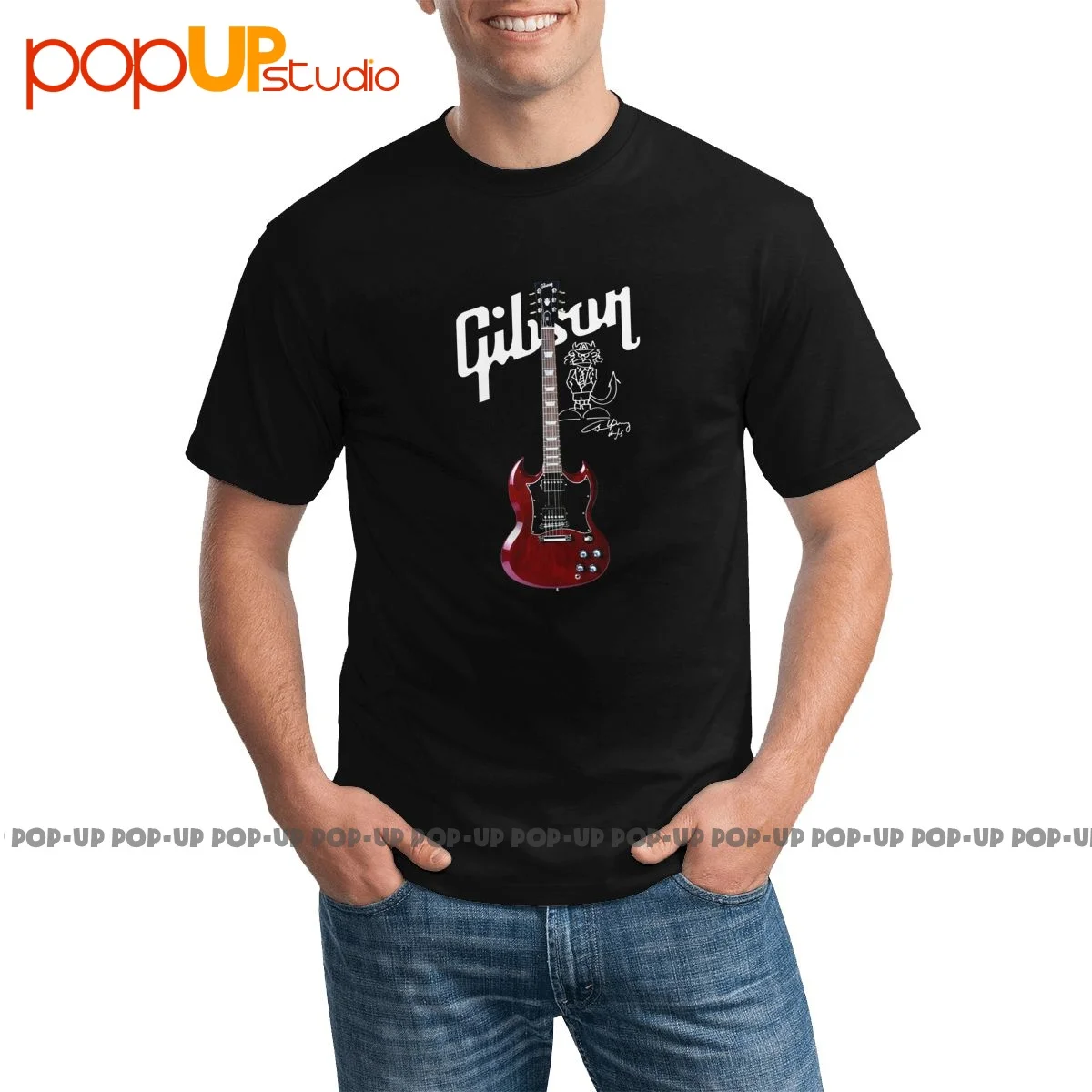 Pop Gibson Les Paul T-Shirt In Cotone Novità Maglietta Della Migliore Qualità