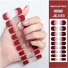 16/18/20Tips Super Long Lasting Gel Nail Wraps Adhesive Waterproof  French Semi-Cured Gel Nail Stickers Harden In UV Lamp Need 3
