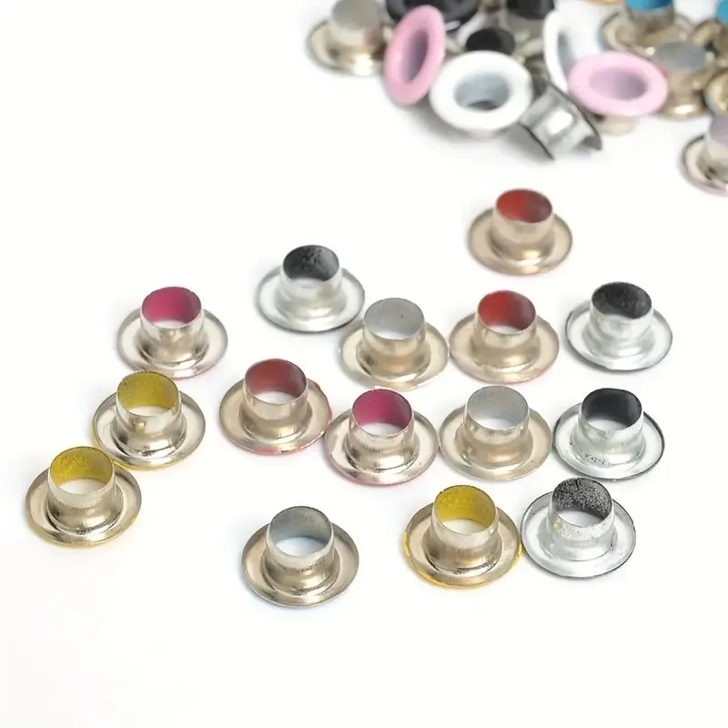 Scrapbook Eyelet Random Mixed Color Metal eyelets for Scrapbooking DIY embelishment garment clothes bag shoes eyelets 100pcs 4MM