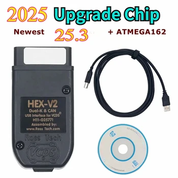 2025 Nuovo Realese 25.3 VCDS VAGCOM HEX V2 Aggiornamento 25.3 Polacco Tedesco ATMEGA162 PER VW/AUDI/Skoda/Seat Auto Strumenti di Diagnostica