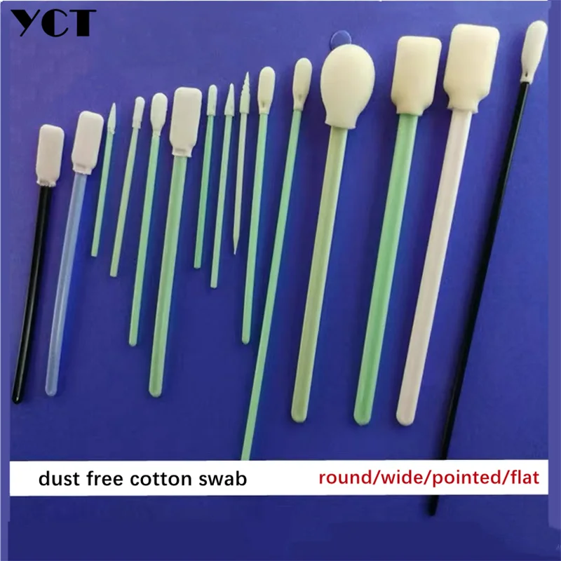 100pcs/bag Dust Free Cotton Swab Imported Spong Head Round Wide Pointed