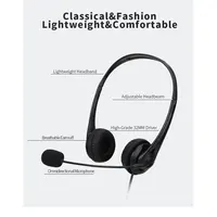 3.5mm/USB Computer Headset with Noise Cancelling Microphone Chatting Network Teaching Video Conferencing Stereo Wired Headset 2
