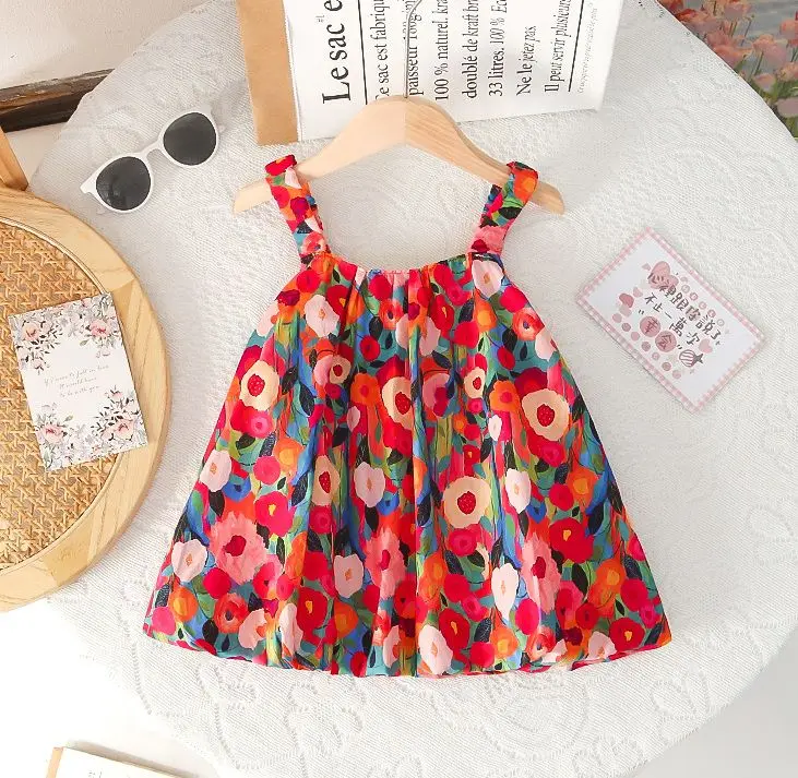 1-6Years Toddler Baby Summer Dress Children Cartoon Floral Dresses for Girls Cute Outfits Clothing 2 3 4 5