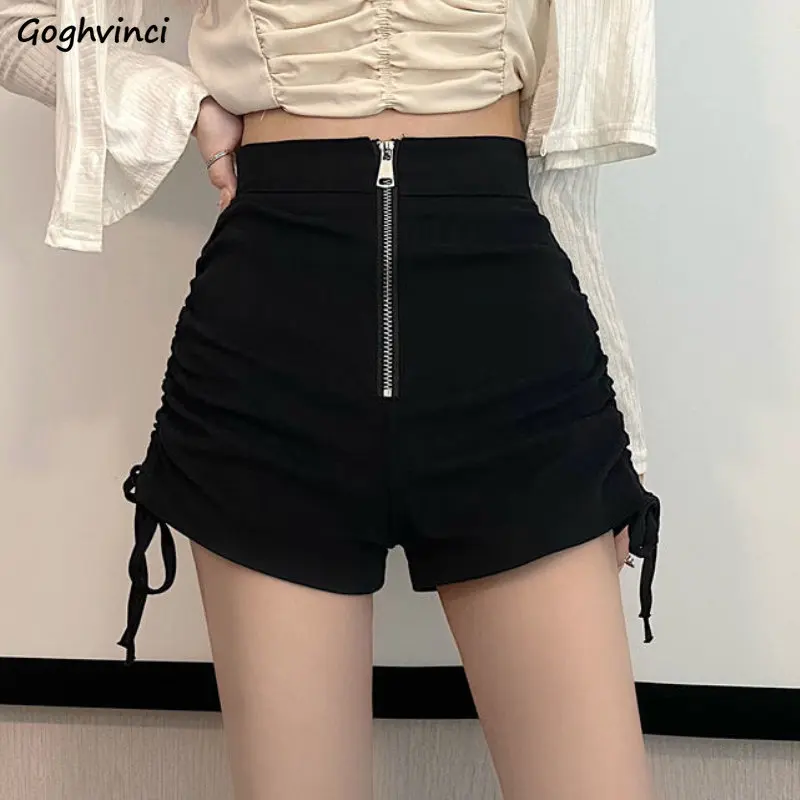 

Black Shorts Women Casual Streetwear S-5XL Summer High Waist Bandage Personality Korean Style Harajuku Skinny Fashion Hotsweet