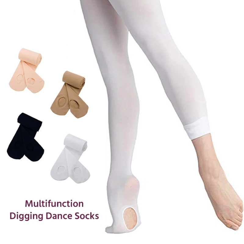 White Tights 60D Multiple Conversion Ballet Stockings Women's Professional Ballet Dance Leggings Seamless Pantyhose with Holes