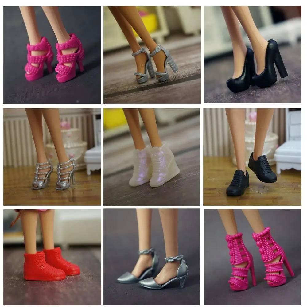 9 Pares De Zapatos De Muñeca De 17 Cm, Mini Accesorios De Plástico PVC Para Muñecas Coleccionables De 6,9 Pulgadas, Ideales Para Personalizar Y Exhibir