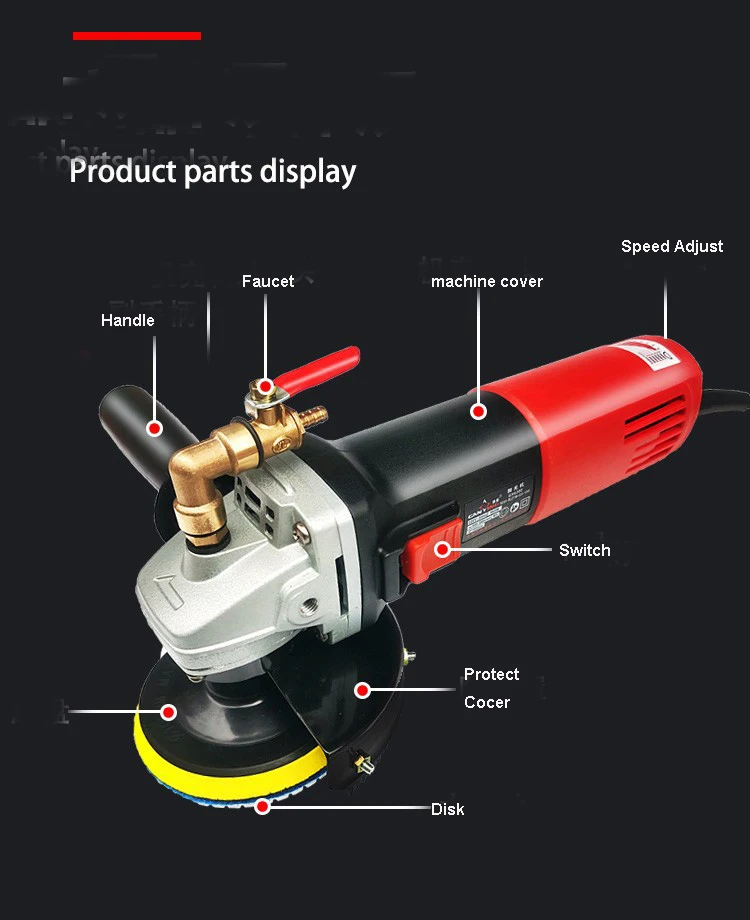 220V 860w Water Injection Polisher Polishing Machine For Granite Marble Floor St