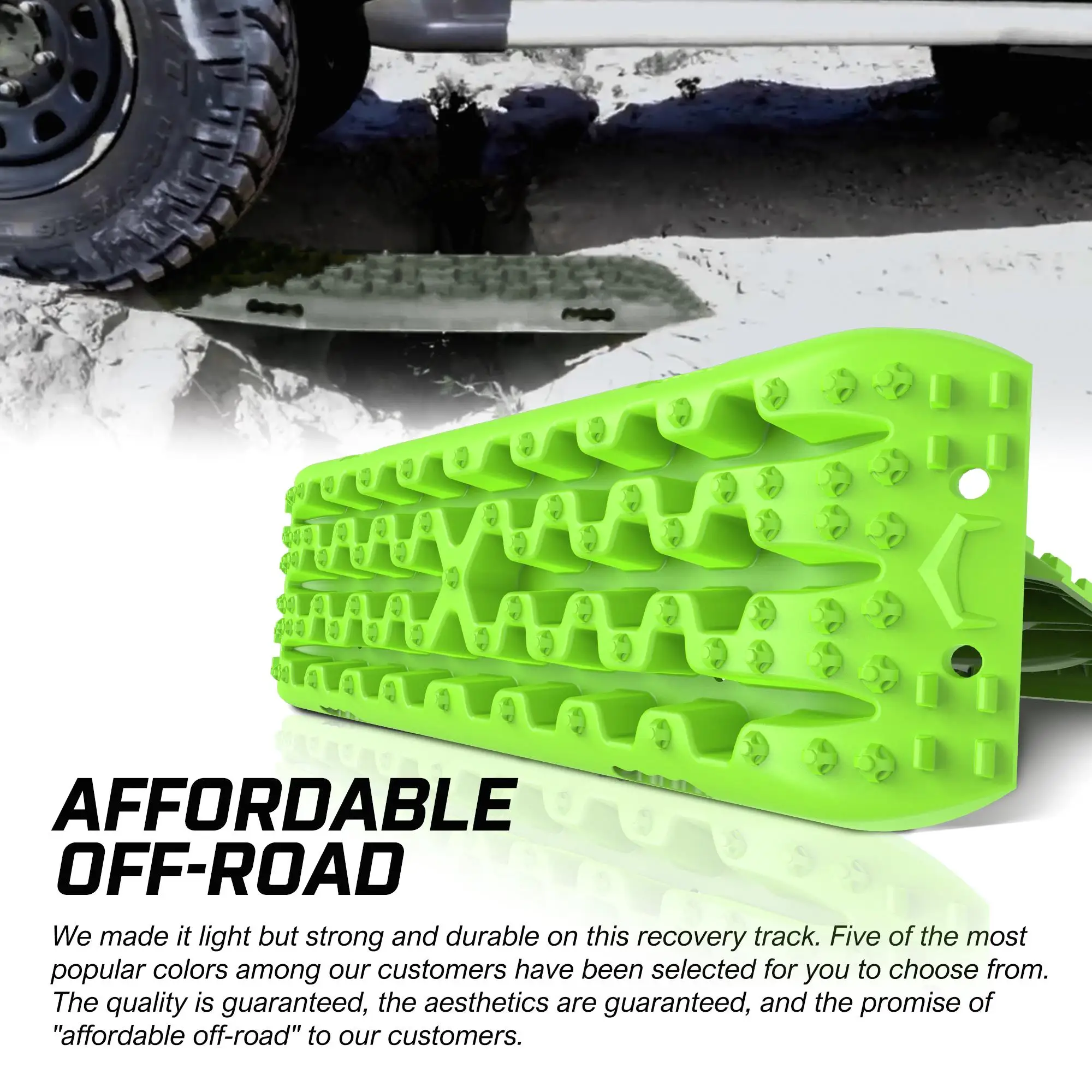 X-BULL Recovery tracks Sand tracks 2pcs Sand / Snow / Mud 10T 4WD Gen 3.0-Green