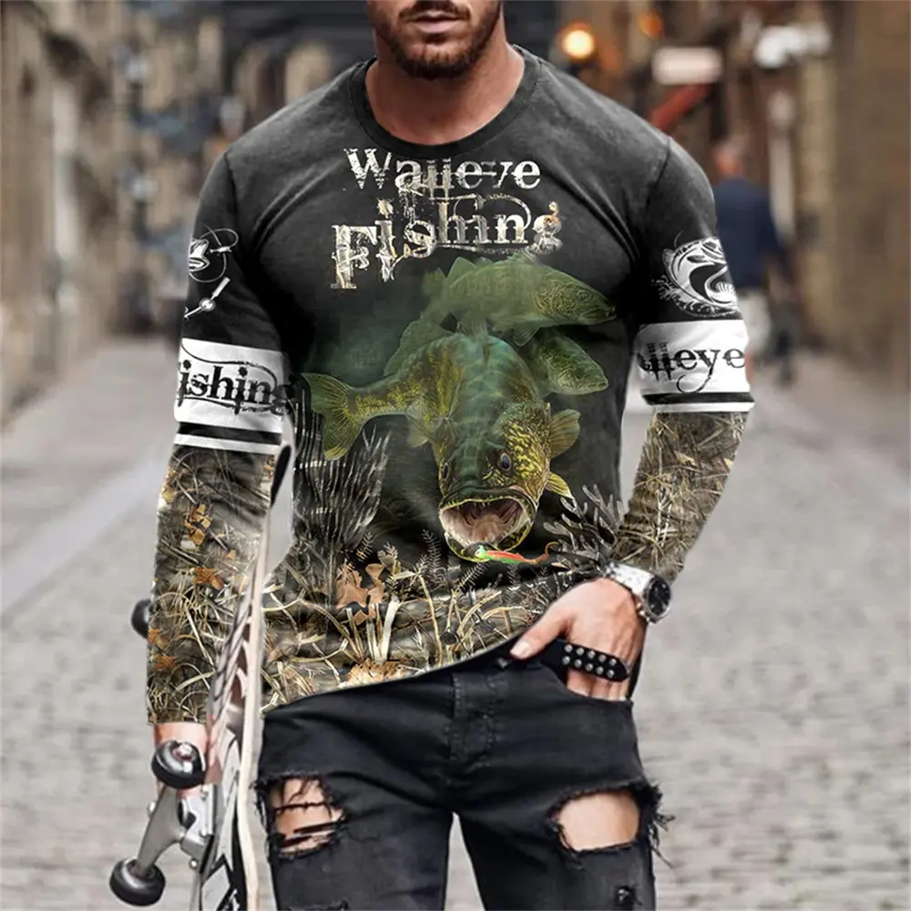 Wild Animal Hunting 3d Print Summer Men's Round Neck T-shirt