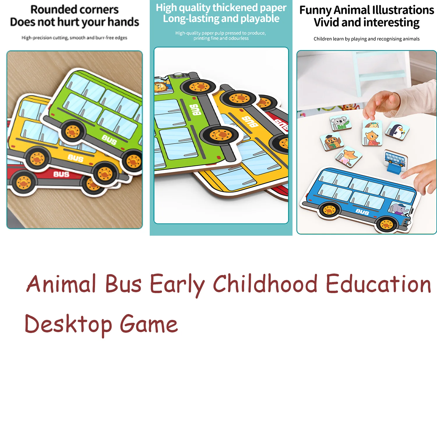 Animal bus platform parent-child interactive fun addition and subtraction tabletop children's puzzle game toys 5