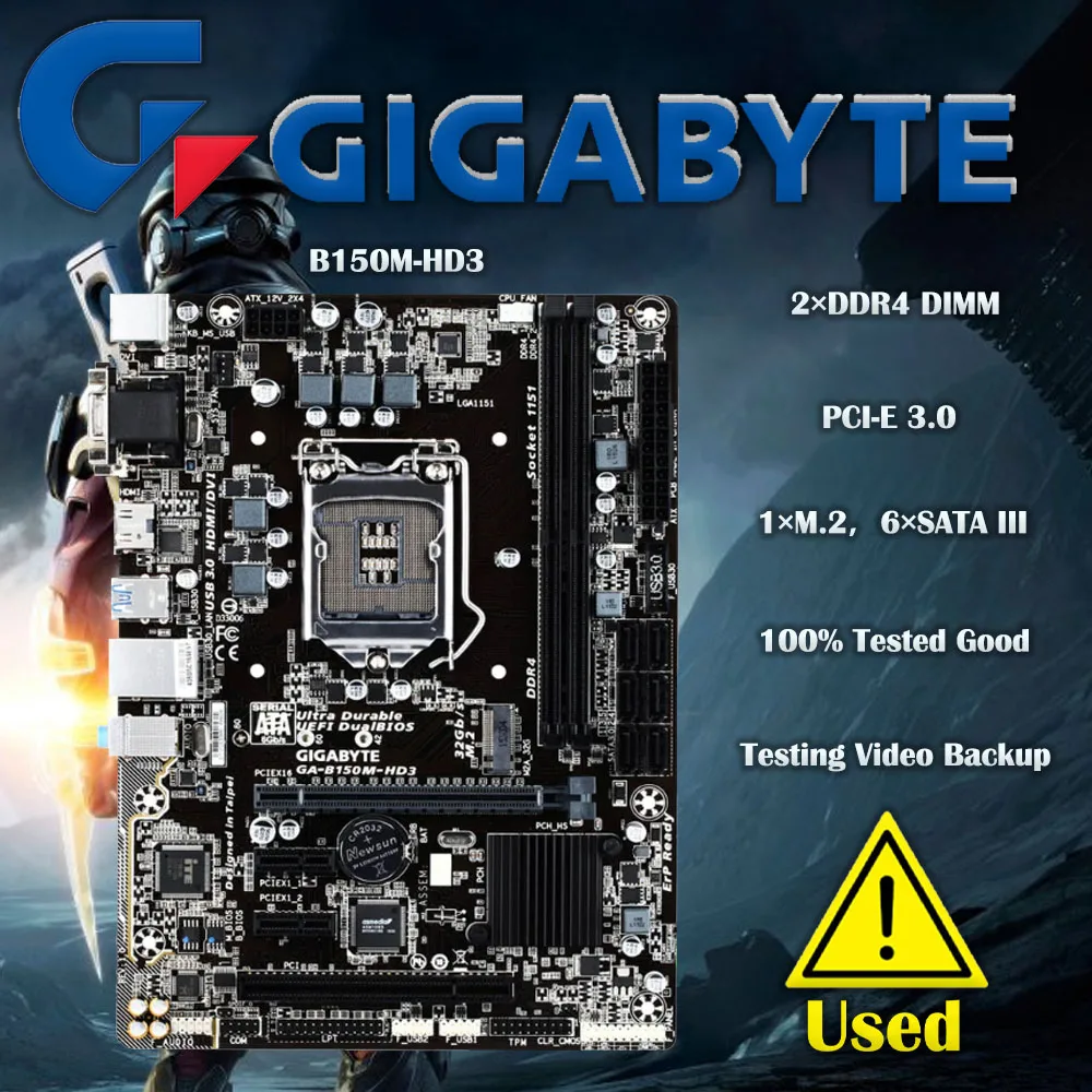Placa-mãe Gigabyte B150m-hd3 Desktop Ga-b150m-hd3 Ddr4 B150m B150 Soquete Lga 1151 Usb3.0