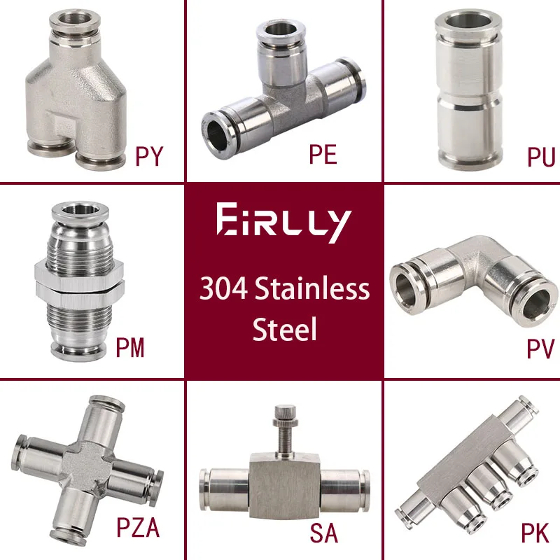 304StainlessSteelPneumaticAirHoseFittingsHighQualityMetal