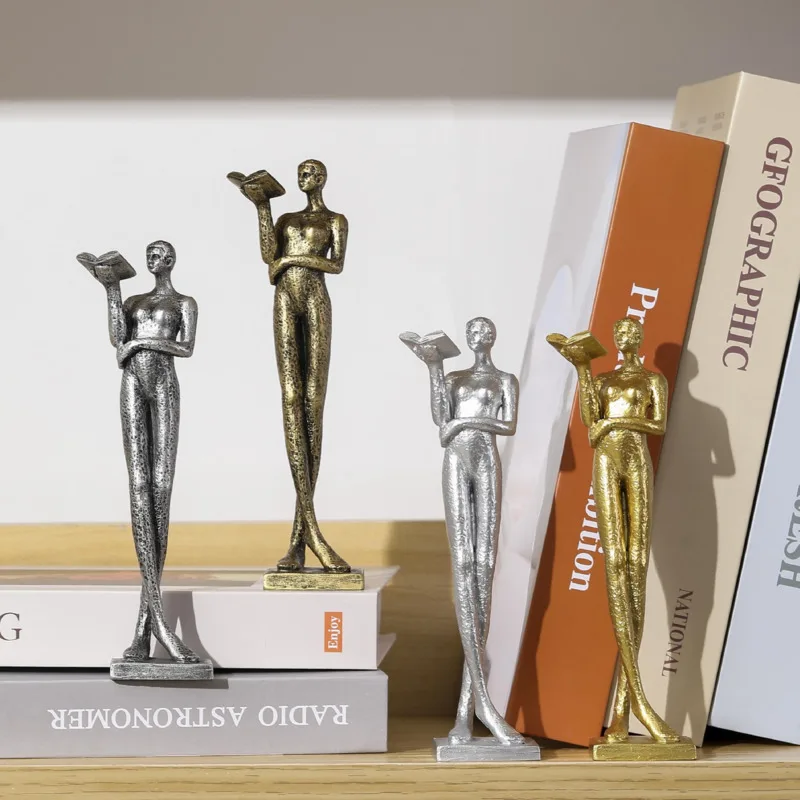 Statue De Lecture De Penseur En Résine, Figure Assise, Ornement D'art Abstrait Pour Décoration D