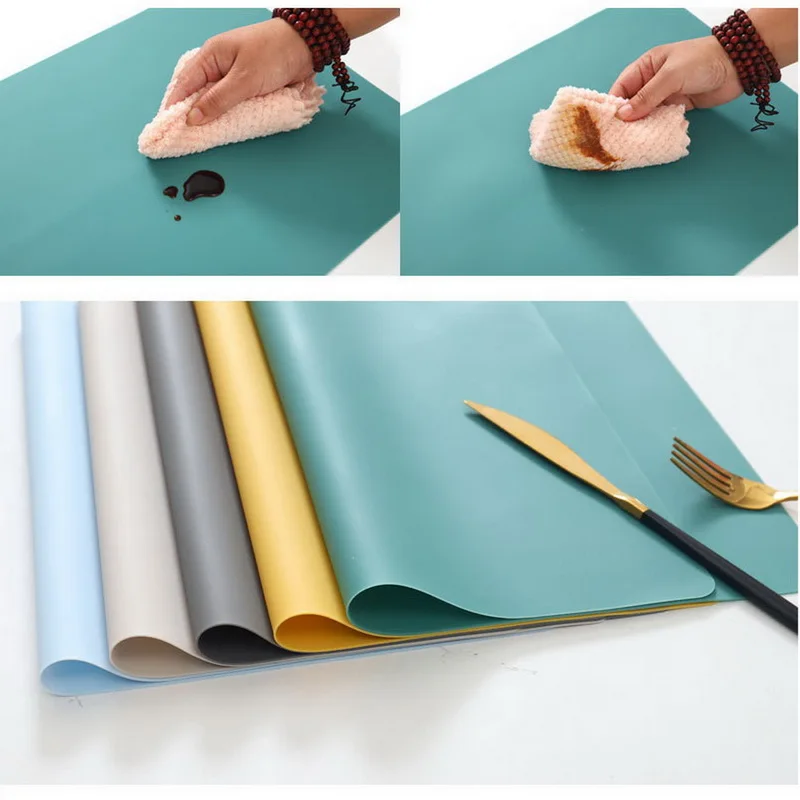 60/40cm Silicone Waterproof Placemat Table Mat Heat Insulation Anti-Skidding Washable Dining Mats For Kitchen Counter Protector