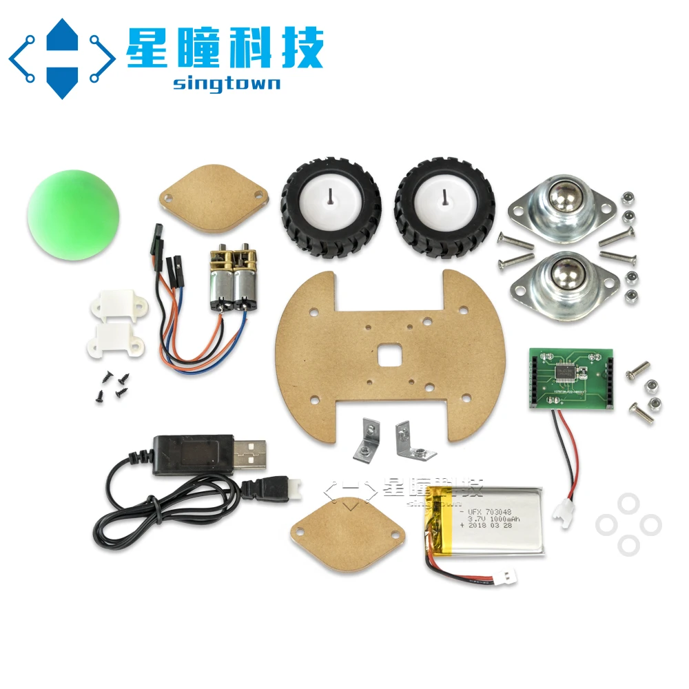 SingTown OpenMV Smart Robotic AGV Car Kit Genuine -Auto Tracking Color Balls or Following Lines OpenMV4 H7 Plus /OpenMV4 3 H7 M7