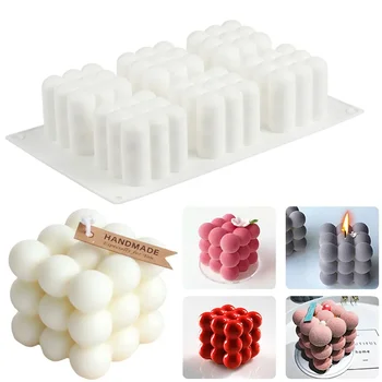 Moule à bougie en Silicone à grande bulle à 6 cavités, gâteau en Mousse, chocolat, savon d'aromathérapie, décoration de maison, fournitures de fabrication de bougies 1