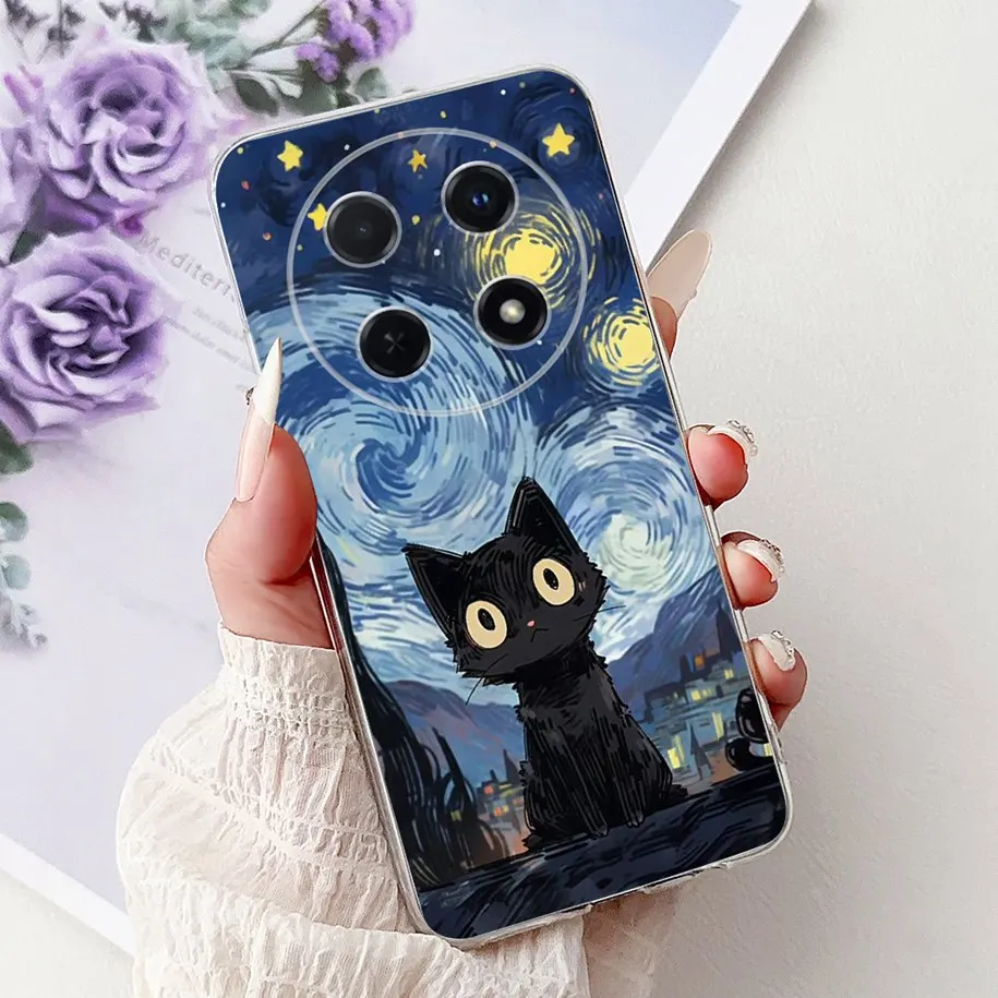Cute Cartoon Cat Marble Soft Silicone Case - 2025 Edition